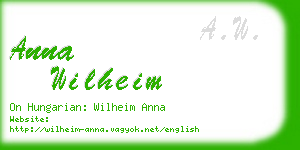 anna wilheim business card